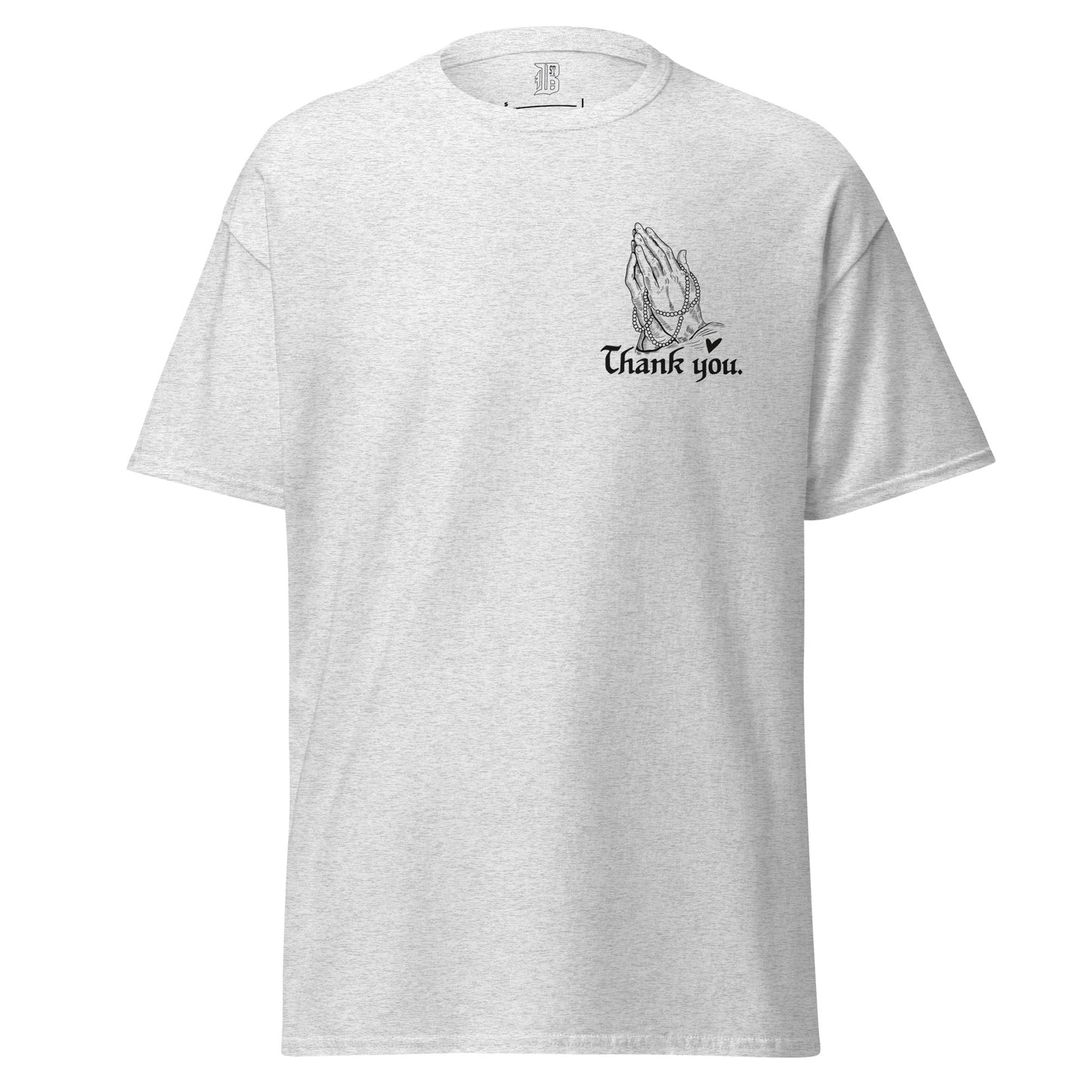 THANK YOU -- Mens T Shirt (Praying Hands Black Design)